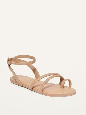 OLD NAVY Girl’s Size 4 Faux Leather Strappy Sandals